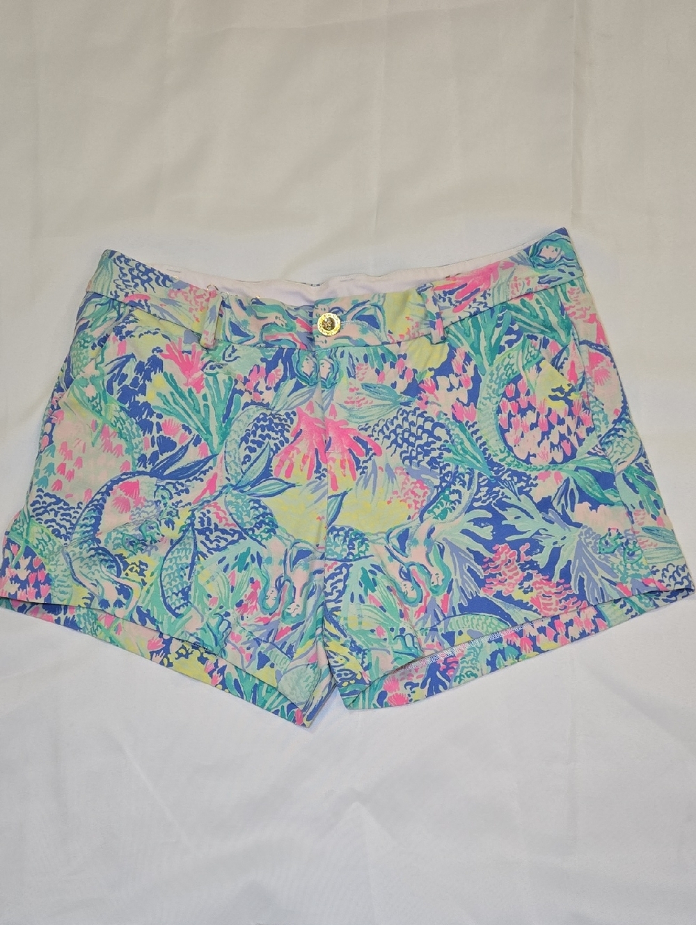 Lilly Pulitzer Tropical Coral Reef Print Shorts in Blue, Pink, Mint